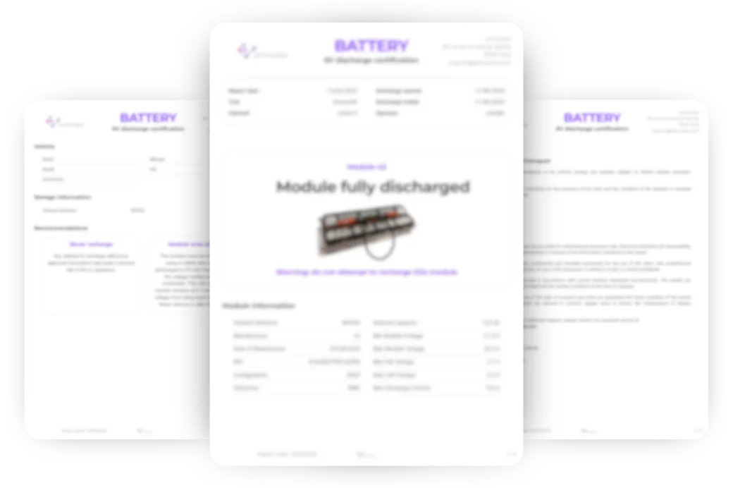 Rapport de certification de décharge 0V Entrosafe