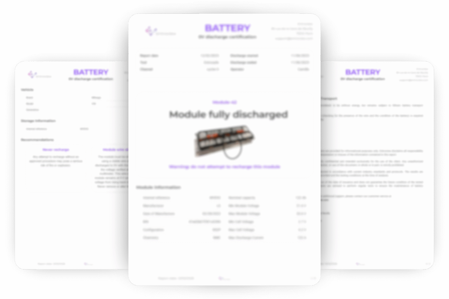 Rapport de décharge Entrosafe 0V